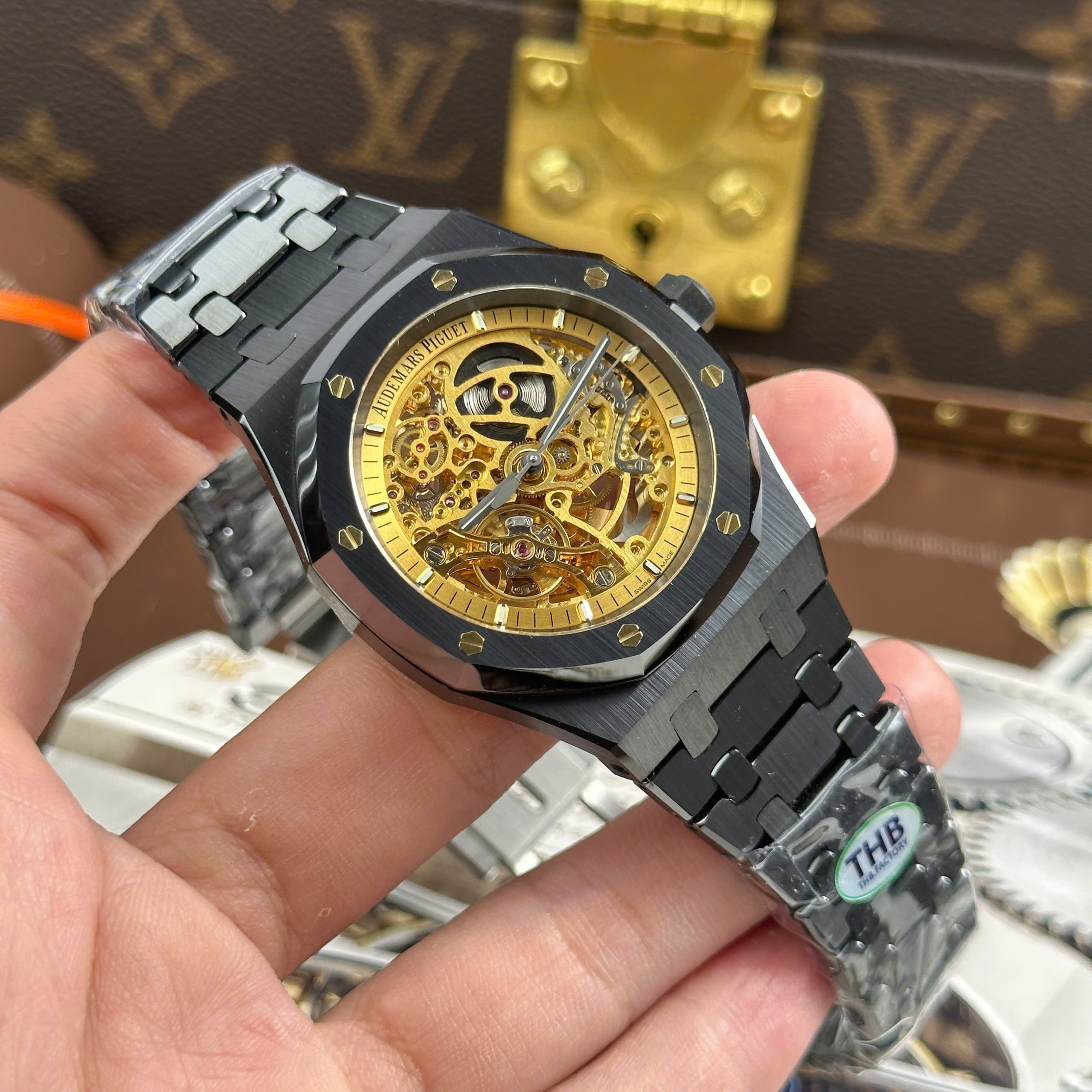 Đồng hồ Audemars Piguet Royal Oak 15416CE Skeleton dial, Size 41mm, Vàng Đen
