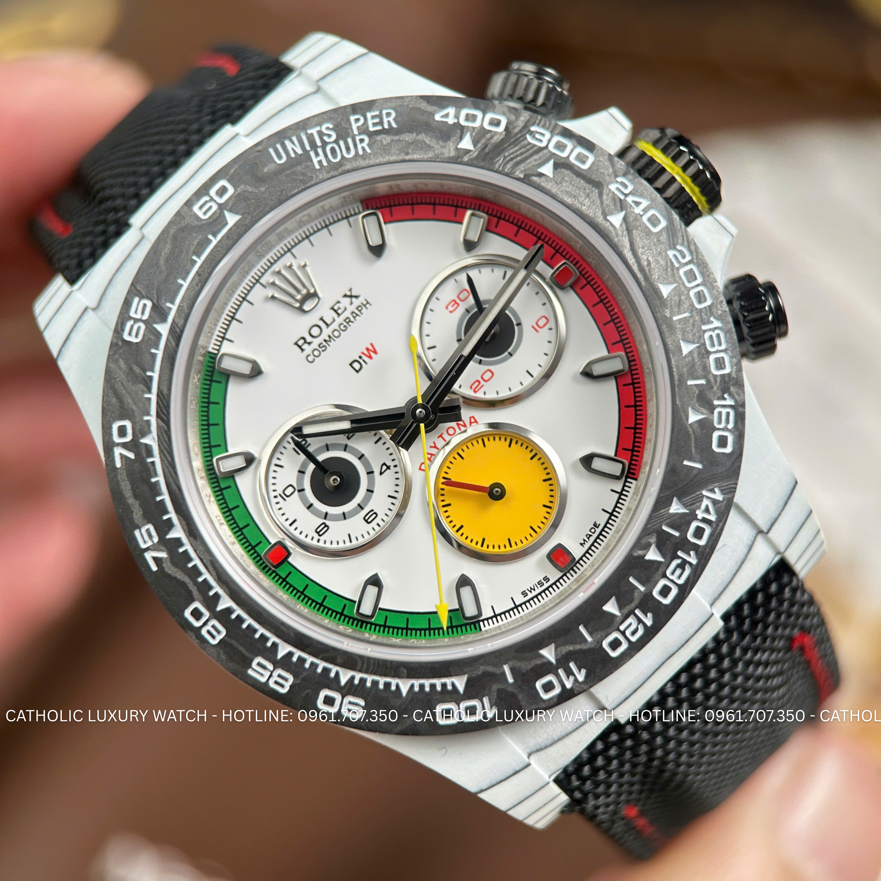 Đồng hồ Rolex Daytona Ferrari Diw Replica 1:1, Size 40mm