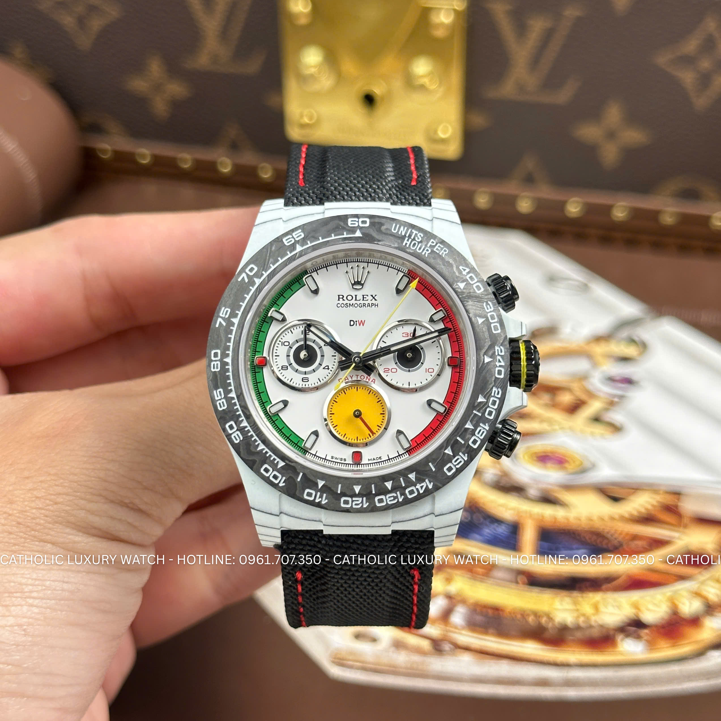 Đồng hồ Rolex Daytona Ferrari Diw Replica 1:1, Size 40mm