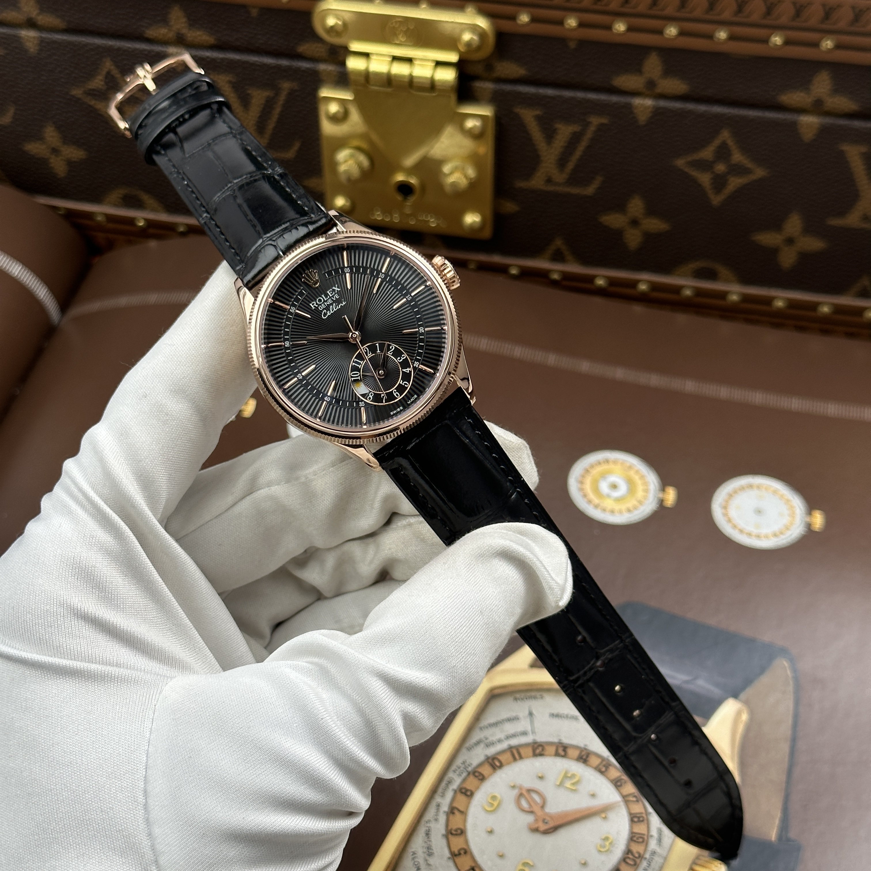 Đồng hồ Rolex Cellini Dual Time 50529 & 50525 • Size 39mm, cao cấp nhất thị trường