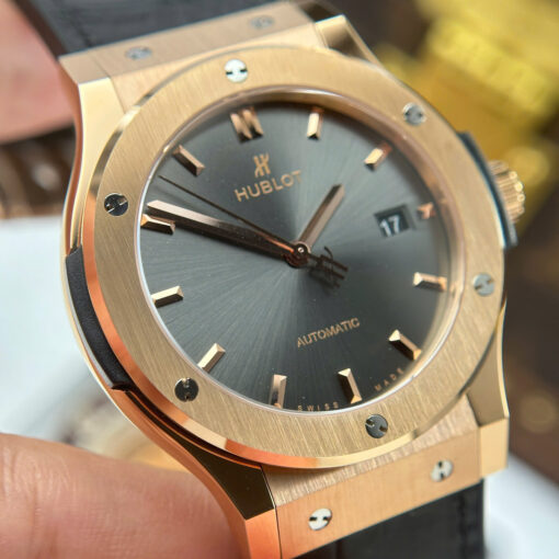 Đồng hồ nam Hublot nam Classic Fusion King Gold, mặt xám, máy cơ Thụy Sỹ, Size 42mm