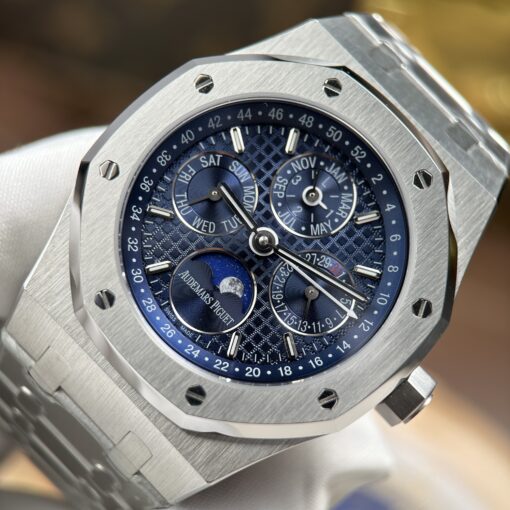 Đồng hồ Audemars Piguet Royal Oak Perpetual Calendar 26574ST, Replica 1:1, mặt xanh dương, Size 41mm