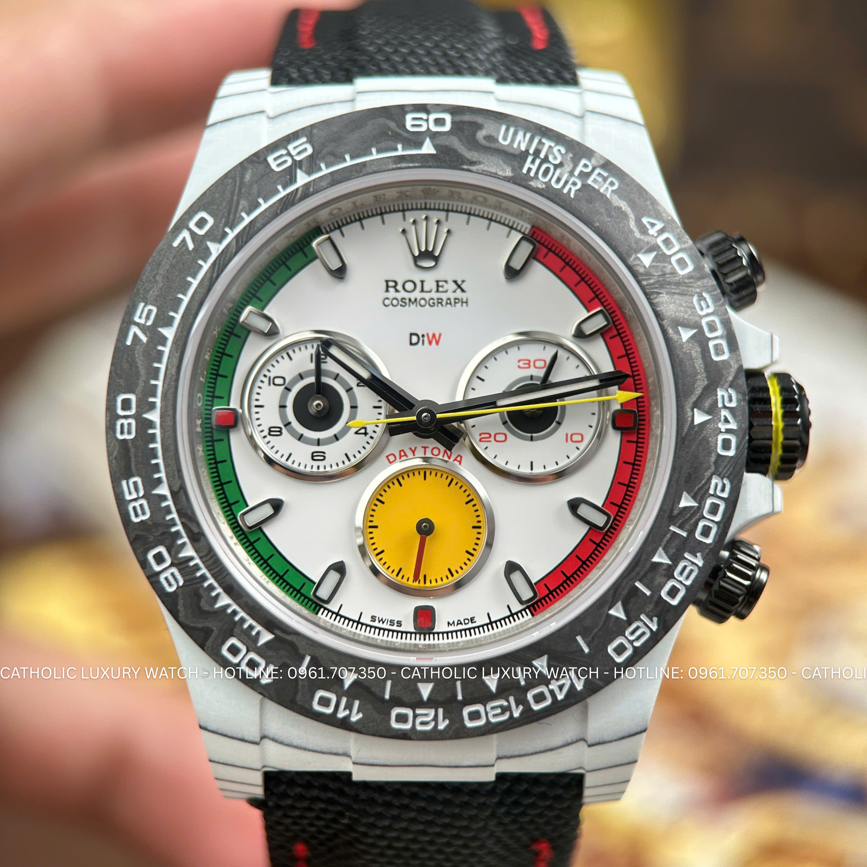 Đồng hồ Rolex Daytona Ferrari Diw Replica 1:1, Size 40mm