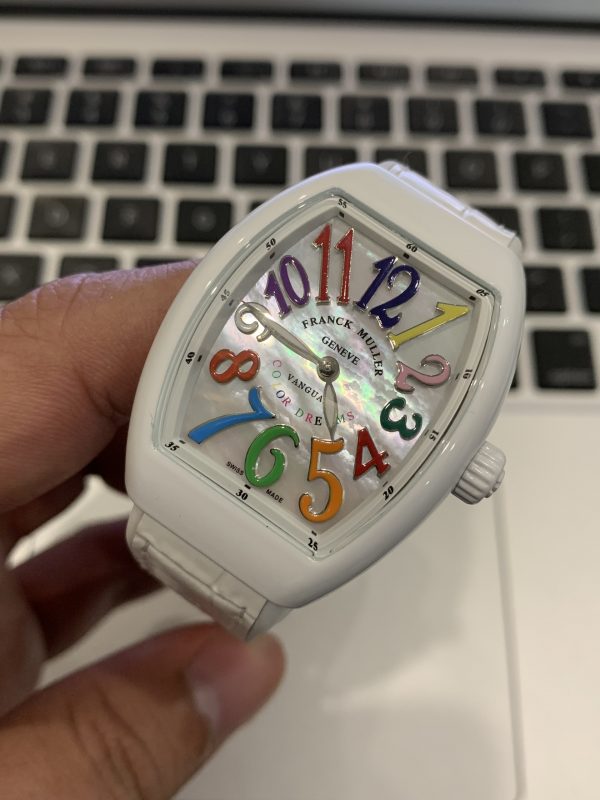 Đồng hồ Franck Muller V32 Color Dreams Ceramic khảm trai. Size 30x38mm