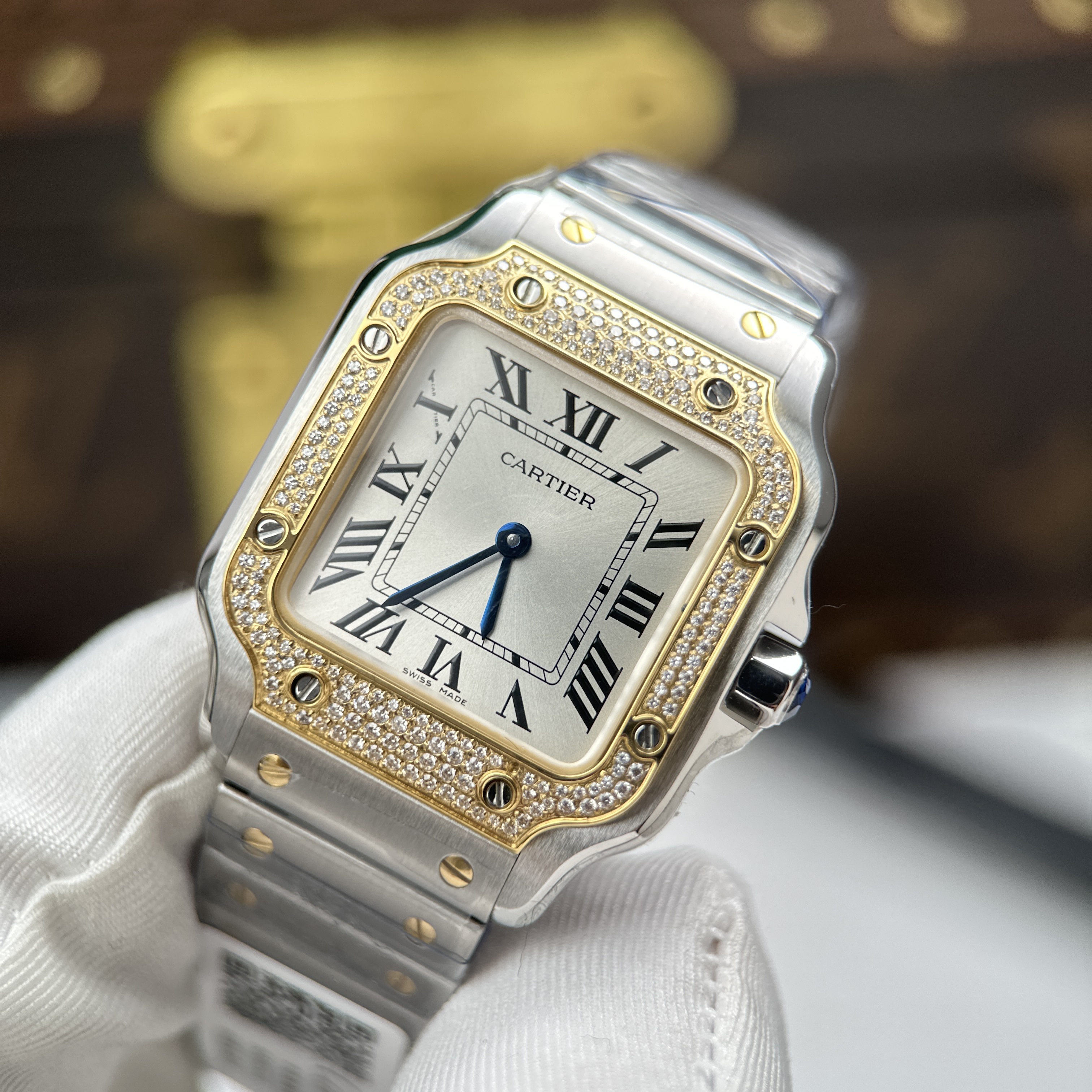 Đồng hồ Cartier de Santos small model, size 27mm x 34.5mm