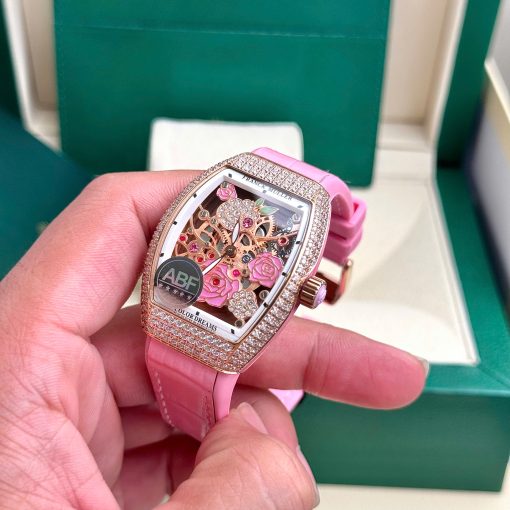 Đồng hồ Franck Muller V32, màu hồng, Size 36mm