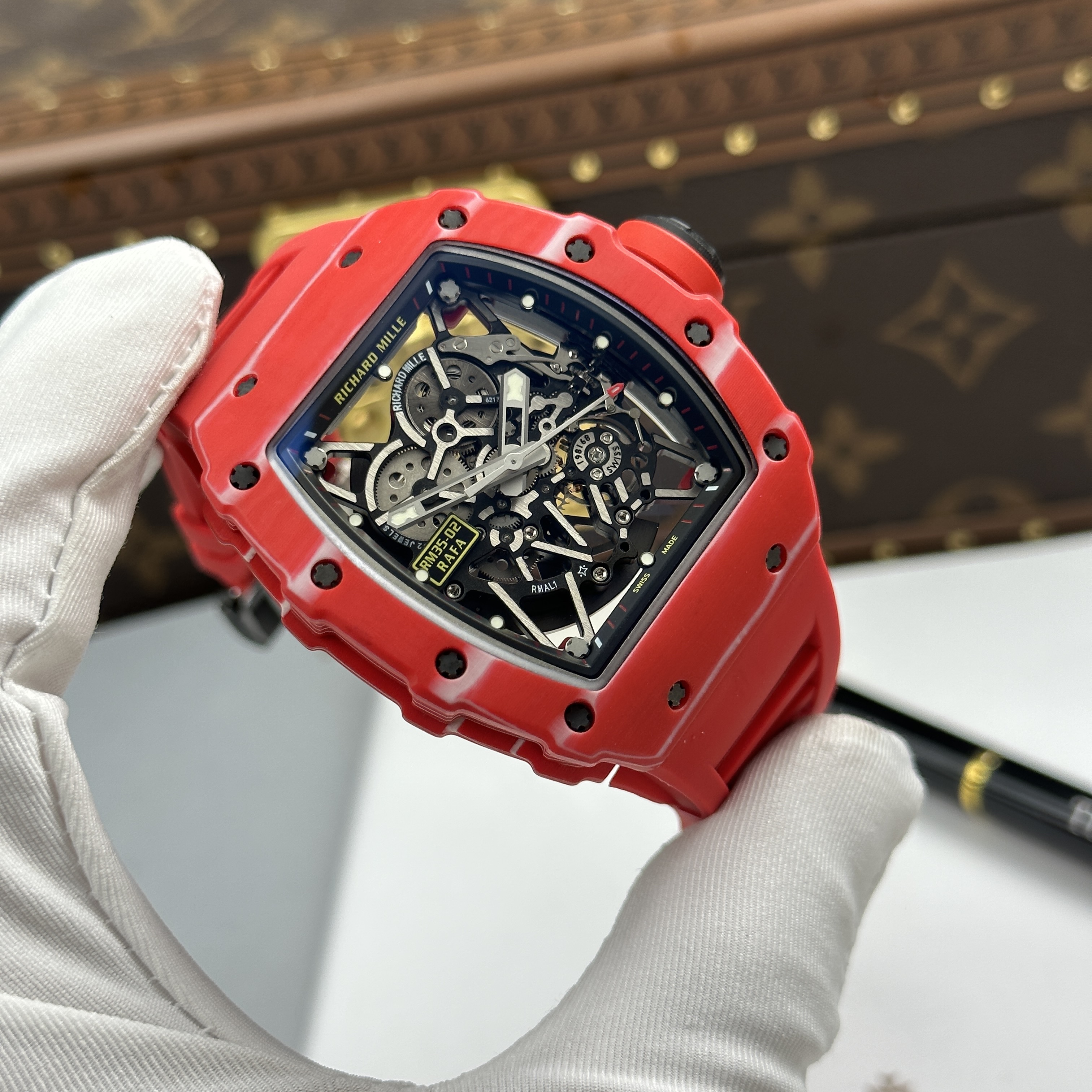 Đồng hồ Richard Mille RM35-02 Rafael Nadal Red Quartz TPT • Size 44.5mm x 49.94mm