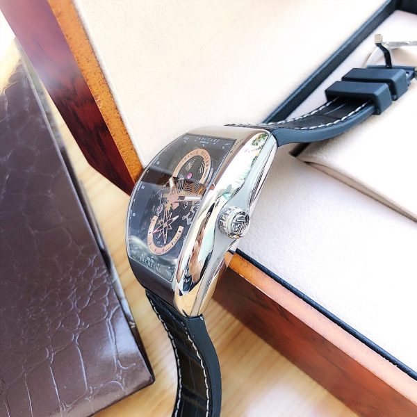 Đồng hồ nam Franck Muller Vanguard Yachting V45 Black, Size 44x54mm, máy cơ Thuỵ sĩ ETA