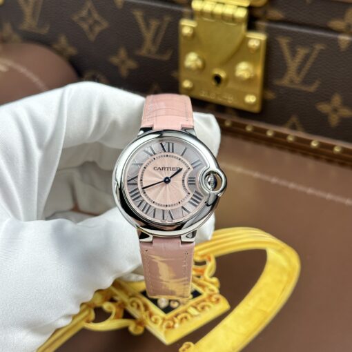 Đồng hồ Cartier Ballon Bleu Replica 1:1, màu hồng máy cơ tự động, Size 33mm