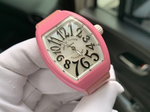 Đồng hồ Franck Muller Vanguard V32 nữ màu hồng, Thụy Sỹ, Size 36mm