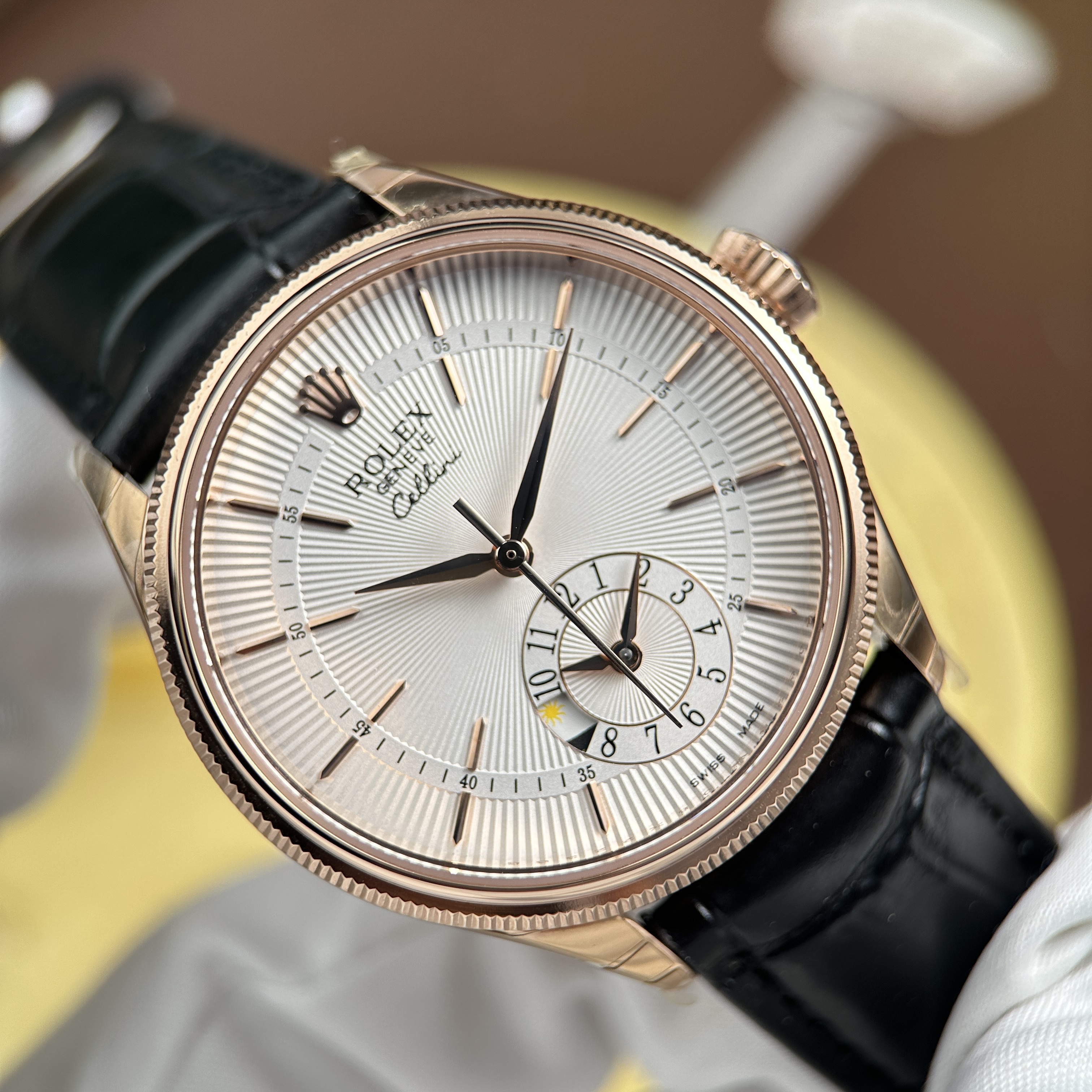 Đồng hồ Rolex Cellini Dual Time 50529 & 50525, size 39mm, Rose Gold