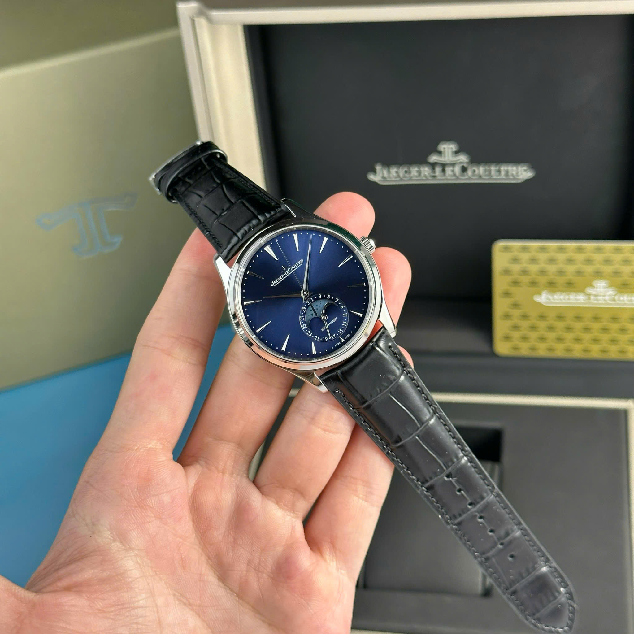 Đồng hồ Jaeger LeCoultre Master Ultrathin Moon, Size 39mm, Navy Blue