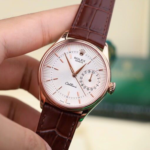 Đồng hồ Rolex Cellini 50515, Chế Tác bọc vàng thật 18K, mặt trắng, Size 39mm