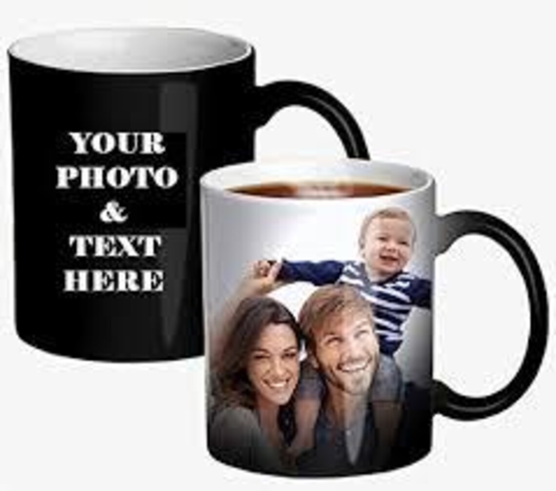 Custom Heat Reveal Mug, Hidden Photo Gift, Personalised Magic Mug