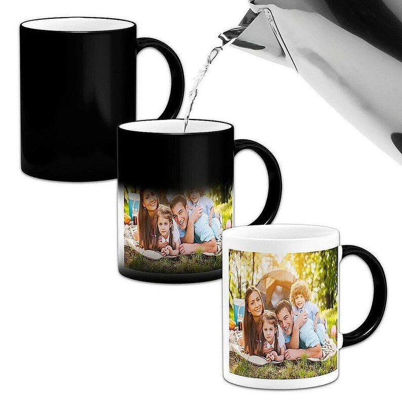 Custom Heat Reveal Mug, Hidden Photo Gift, Personalised Magic Mug
