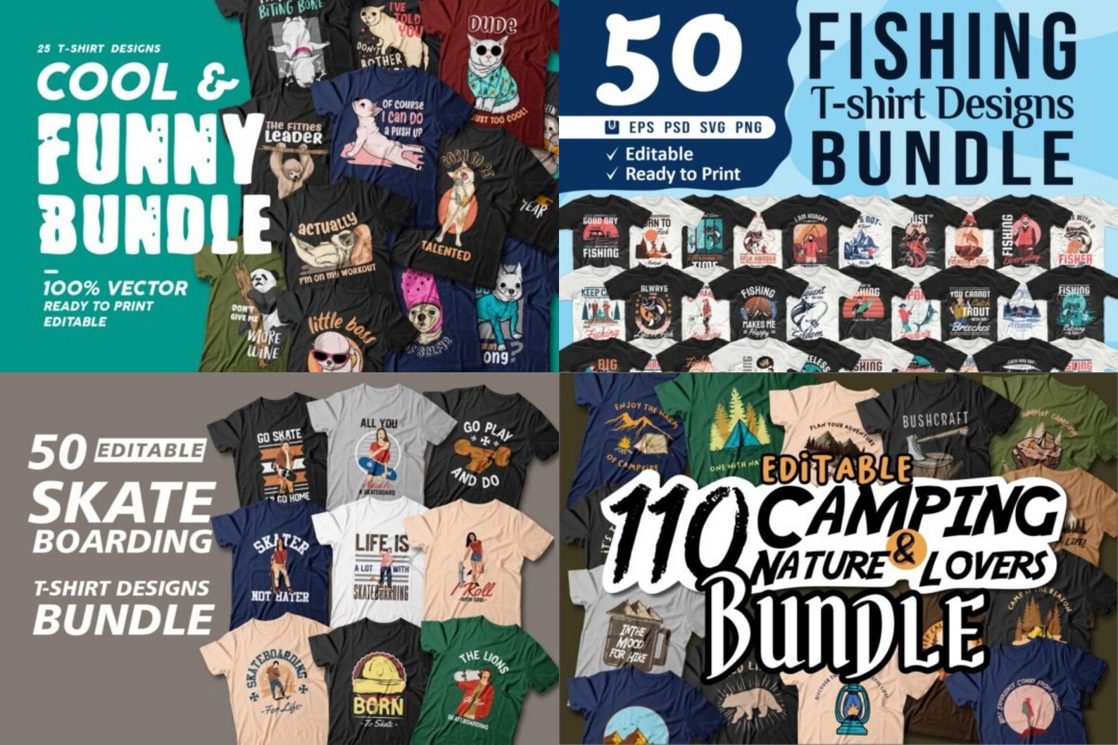 1000+ Ready-to-Use T-Shirt Designs Bundle