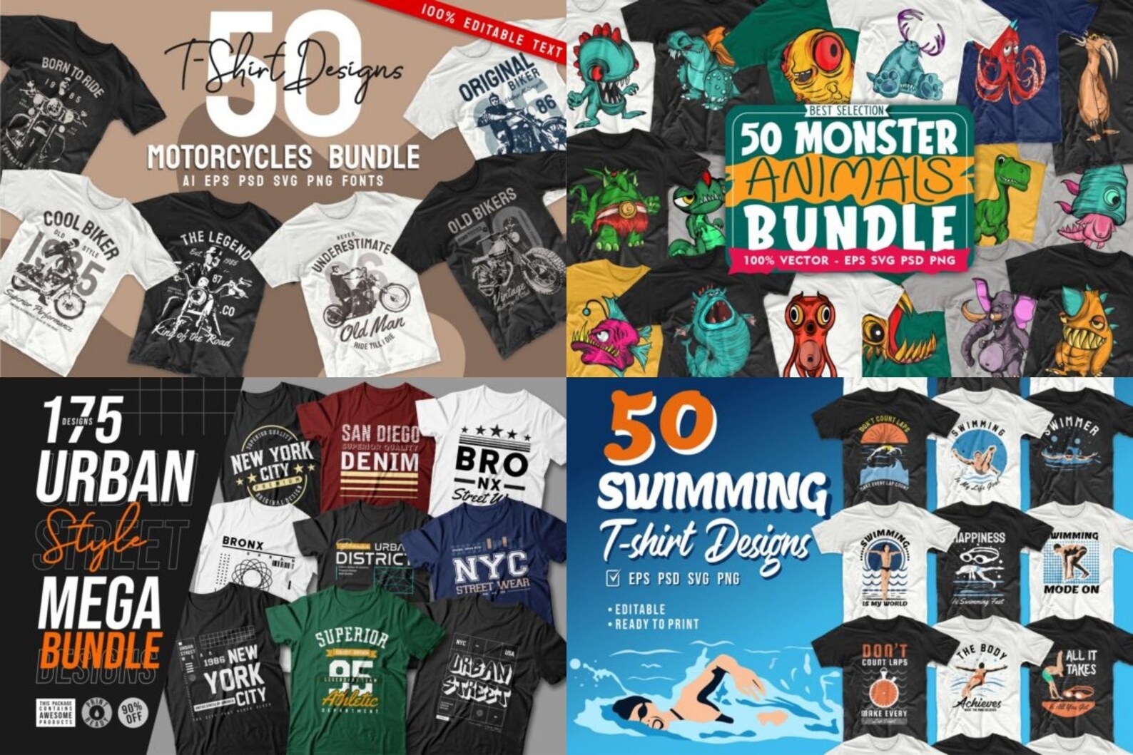 1000+ Ready-to-Use T-Shirt Designs Bundle