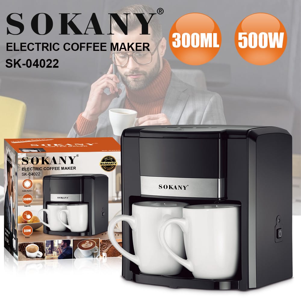 Cafetera Sokany Espresso máquina eléctrica para café incluye dos tazas