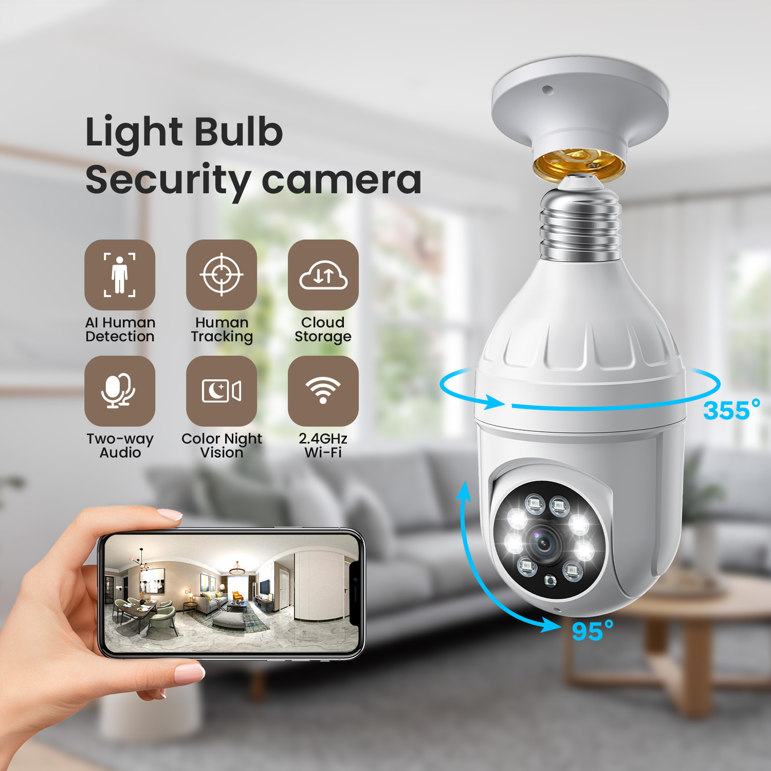 Cámara de Seguridad tipo Bombilla