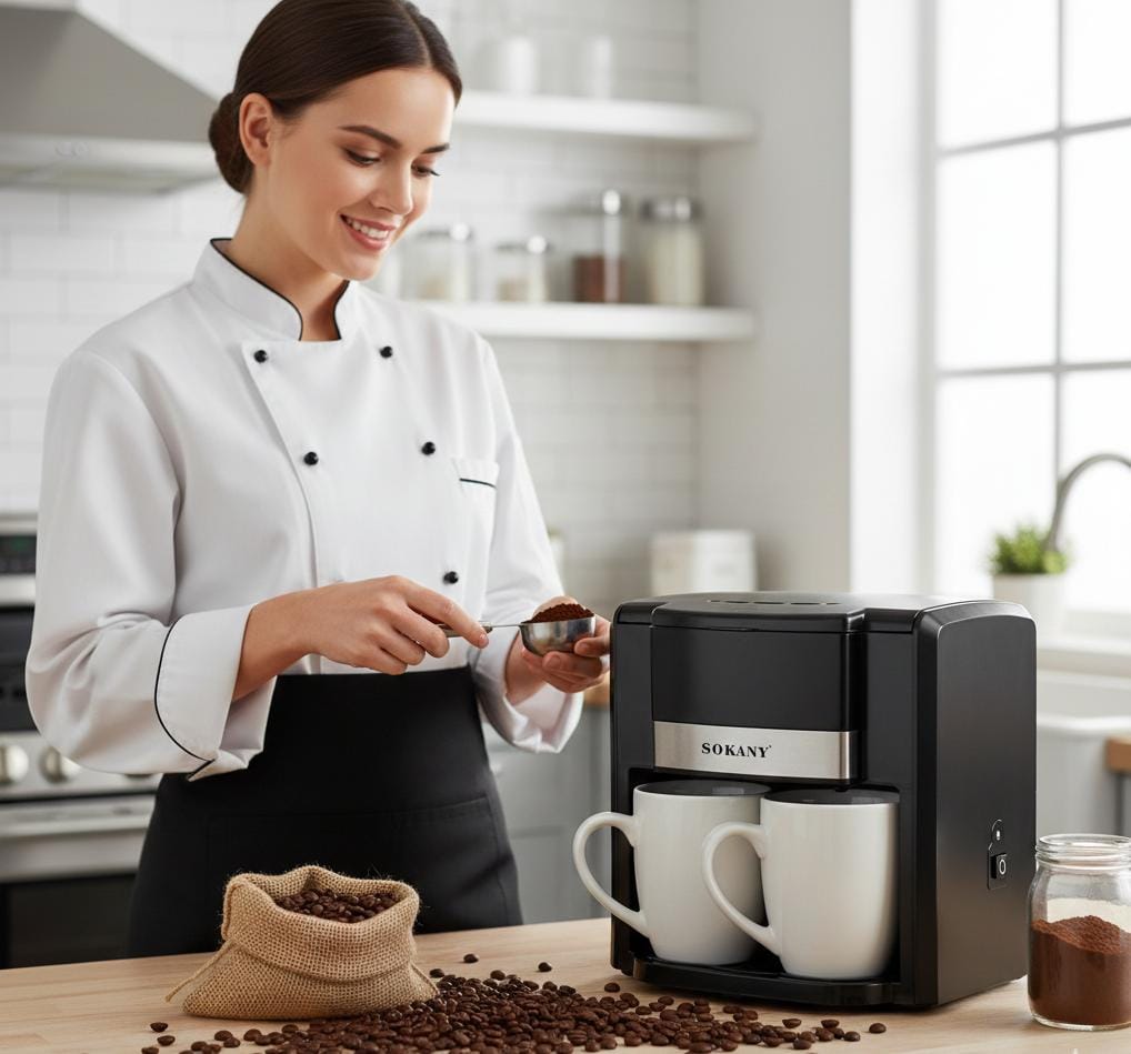 Cafetera Sokany Espresso máquina eléctrica para café incluye dos tazas
