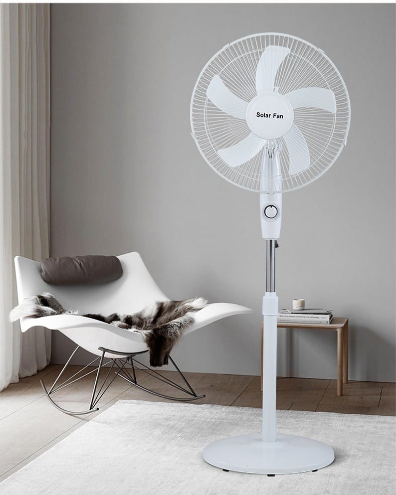 Ventilador Solar de Pie, abanico con panel solar 16 pulgadas