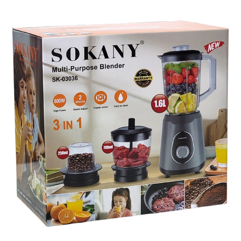 Licuadora Multiusos Sokany 3 en 1