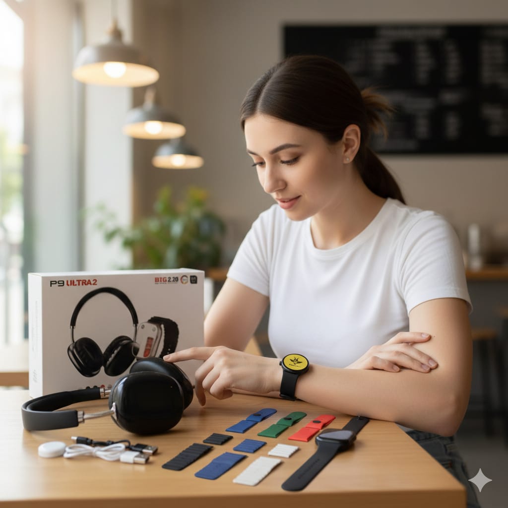 Combo Audífonos y Smartwatch P9 Ultra 2