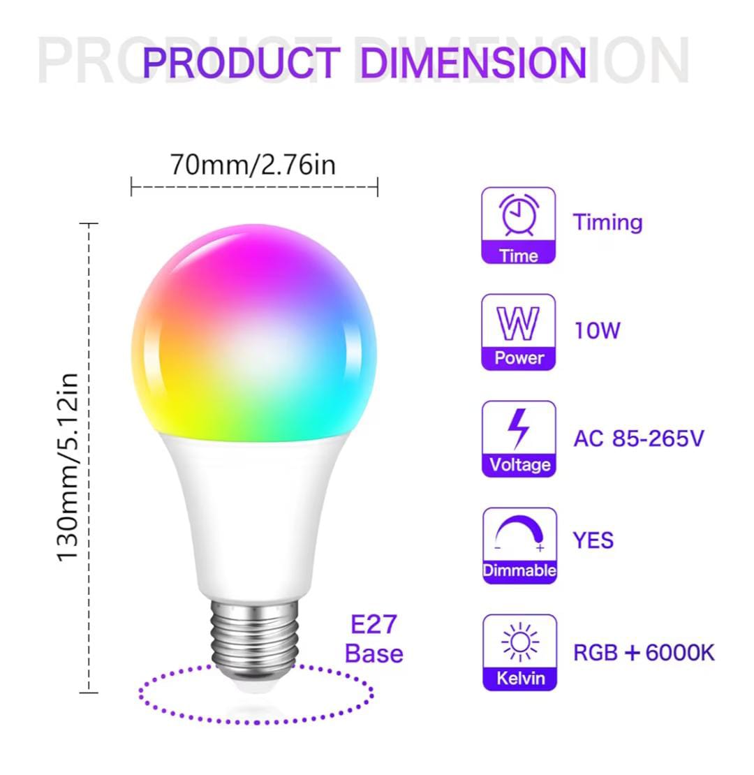 Bombilla LED RGB con control remoto
