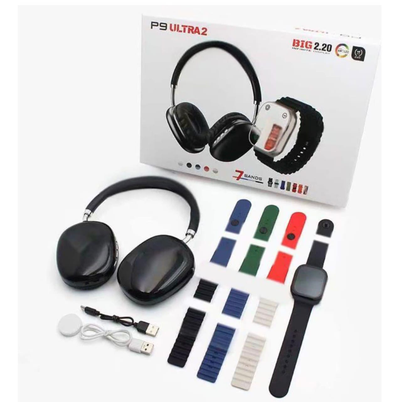 Combo Audífonos y Smartwatch P9 Ultra 2