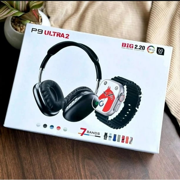 Combo Audífonos y Smartwatch P9 Ultra 2