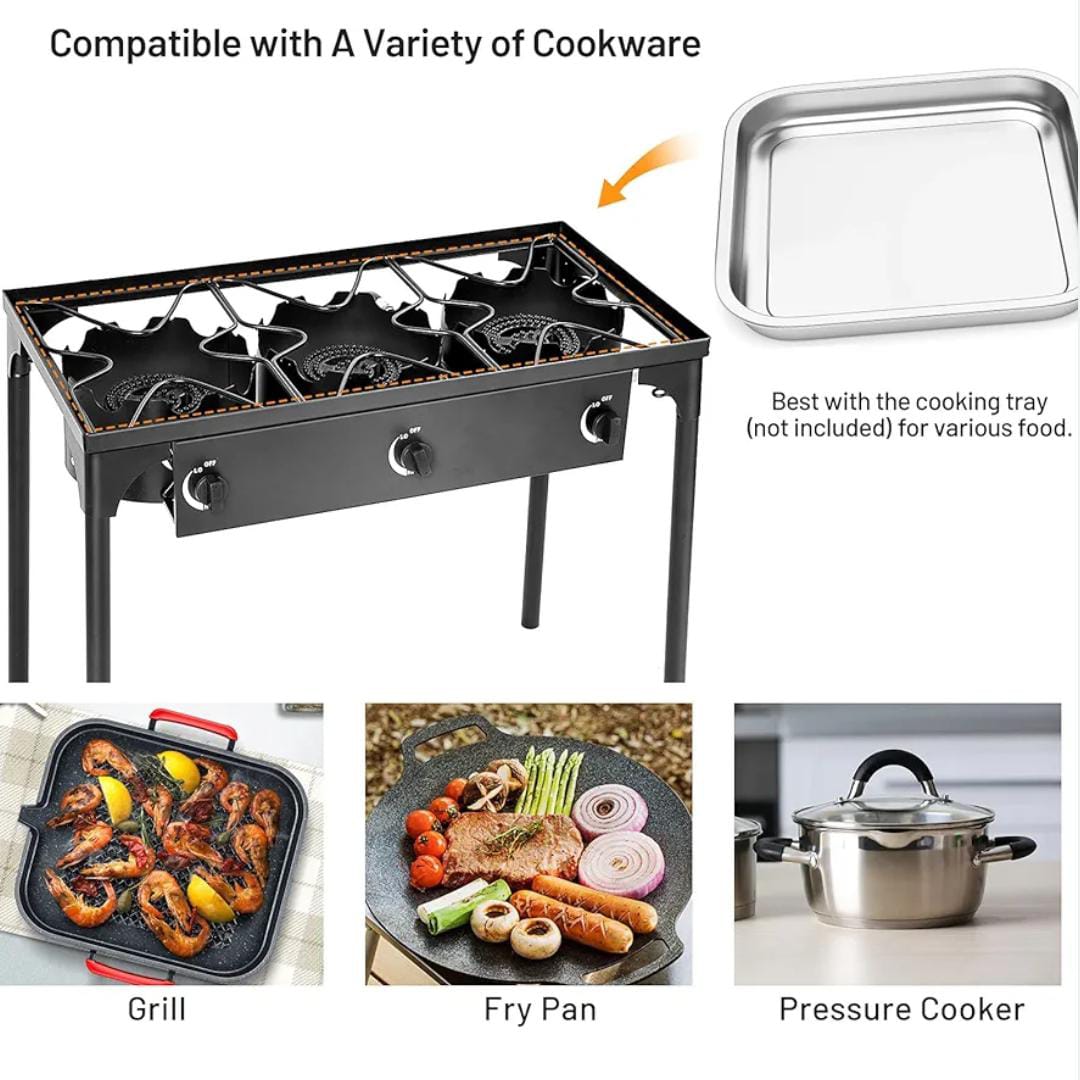 Estufa de Gas de 3 Quemadores