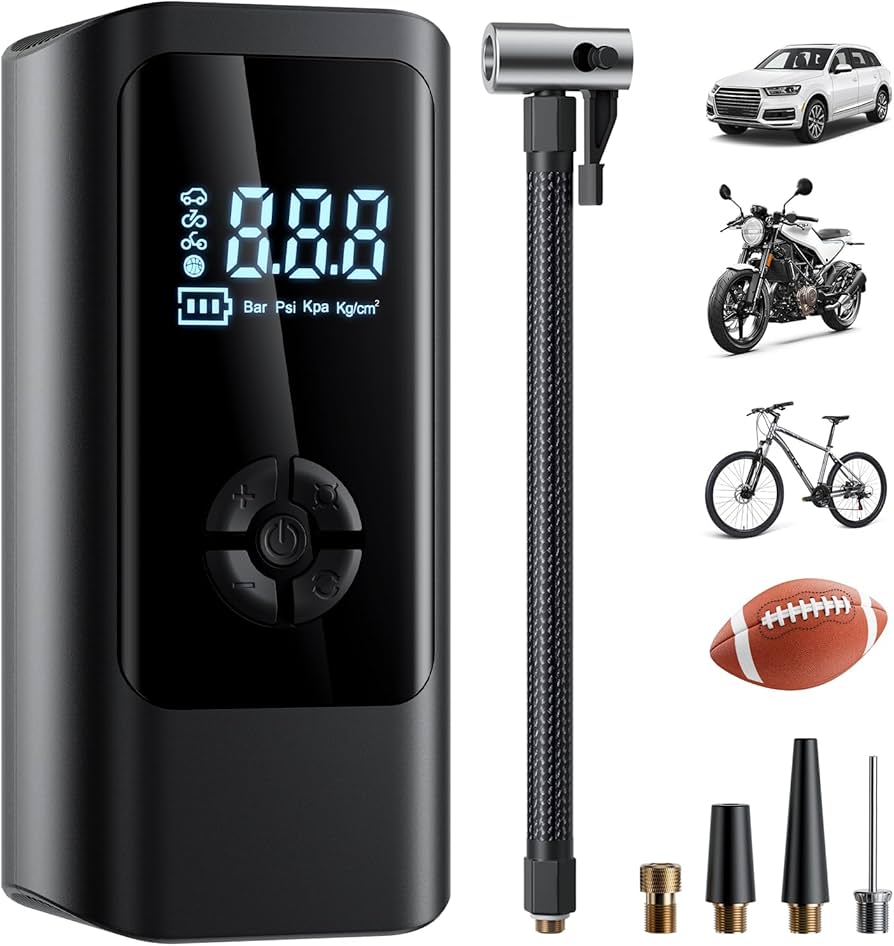 Inflador portátil digital para neumáticos