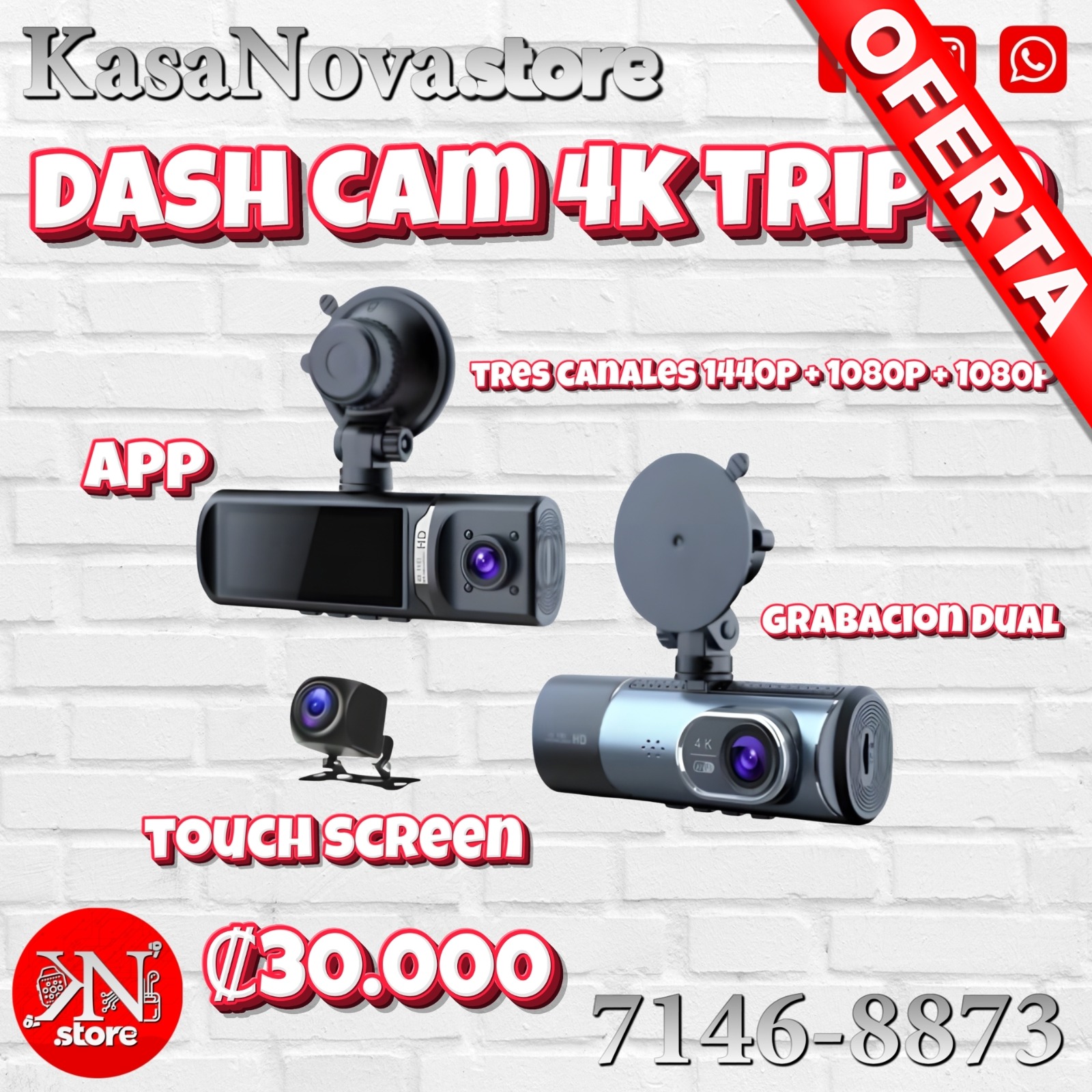 Dash Cam 4K Triple