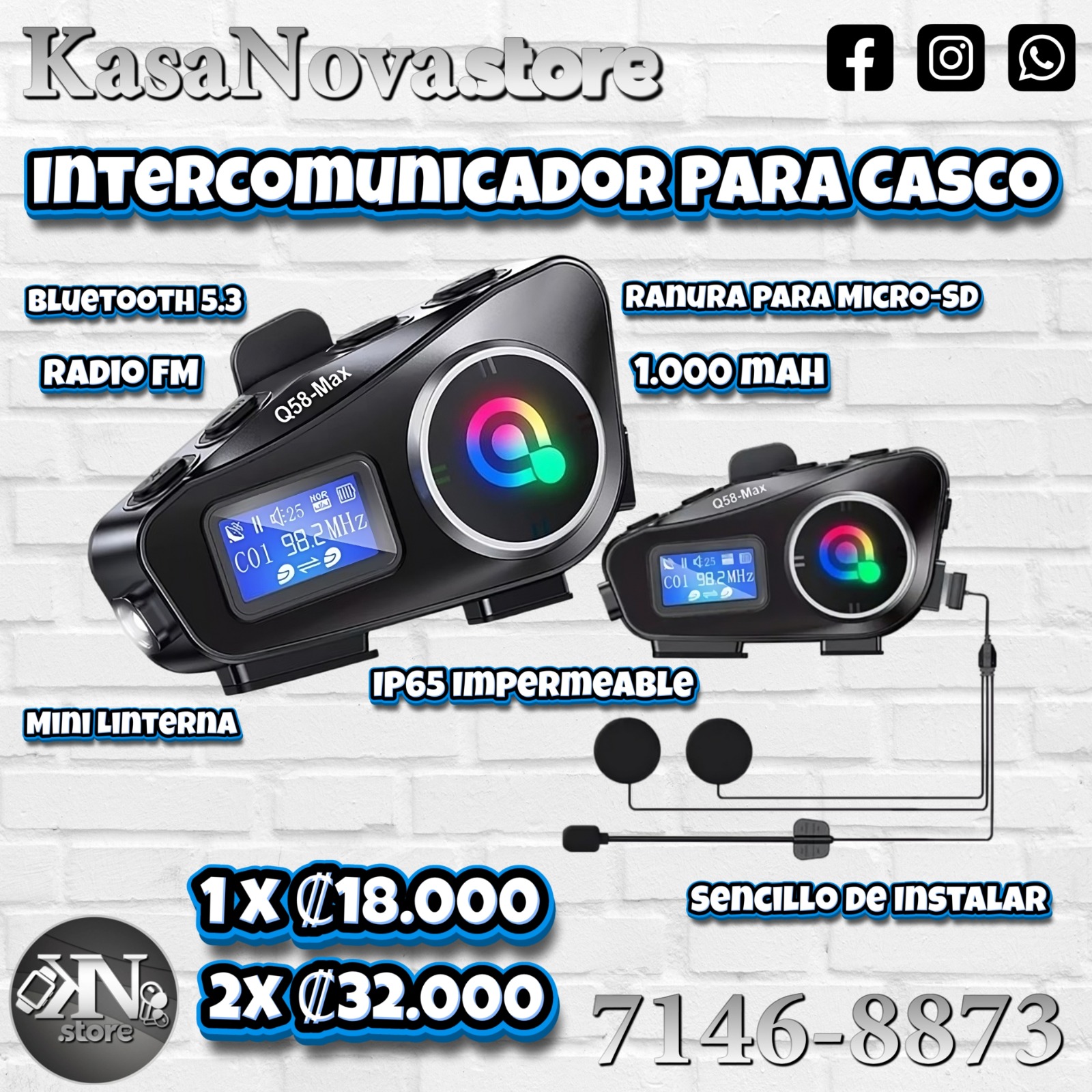 Intercomunicador para casco