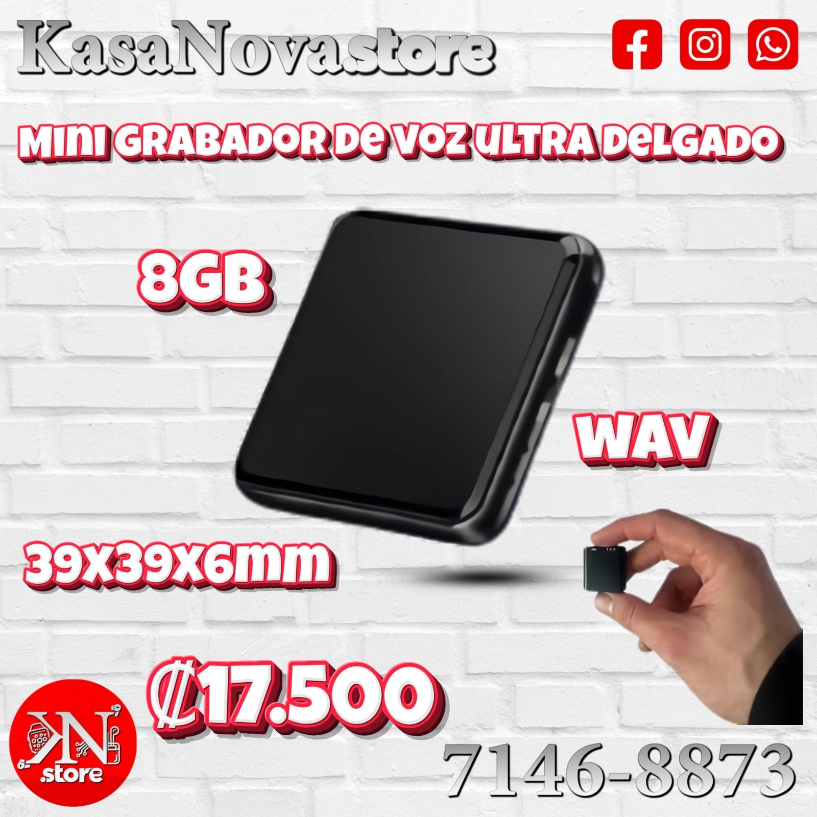 Mini grabador de voz ultra delgado