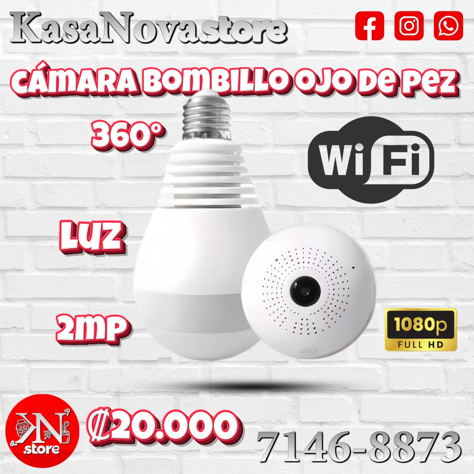 Cámara Bombillo Ojo de Pez