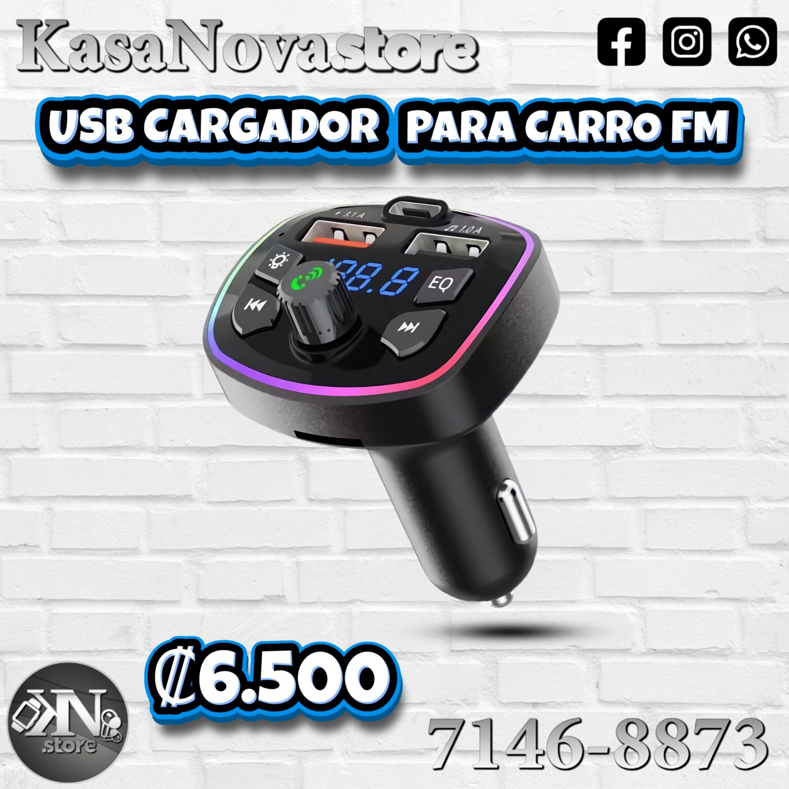 USB Cargador para Carro FM