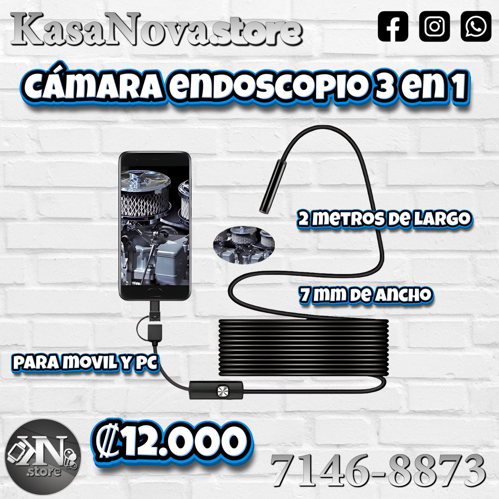 Cámara Endoscopio 3 en 1