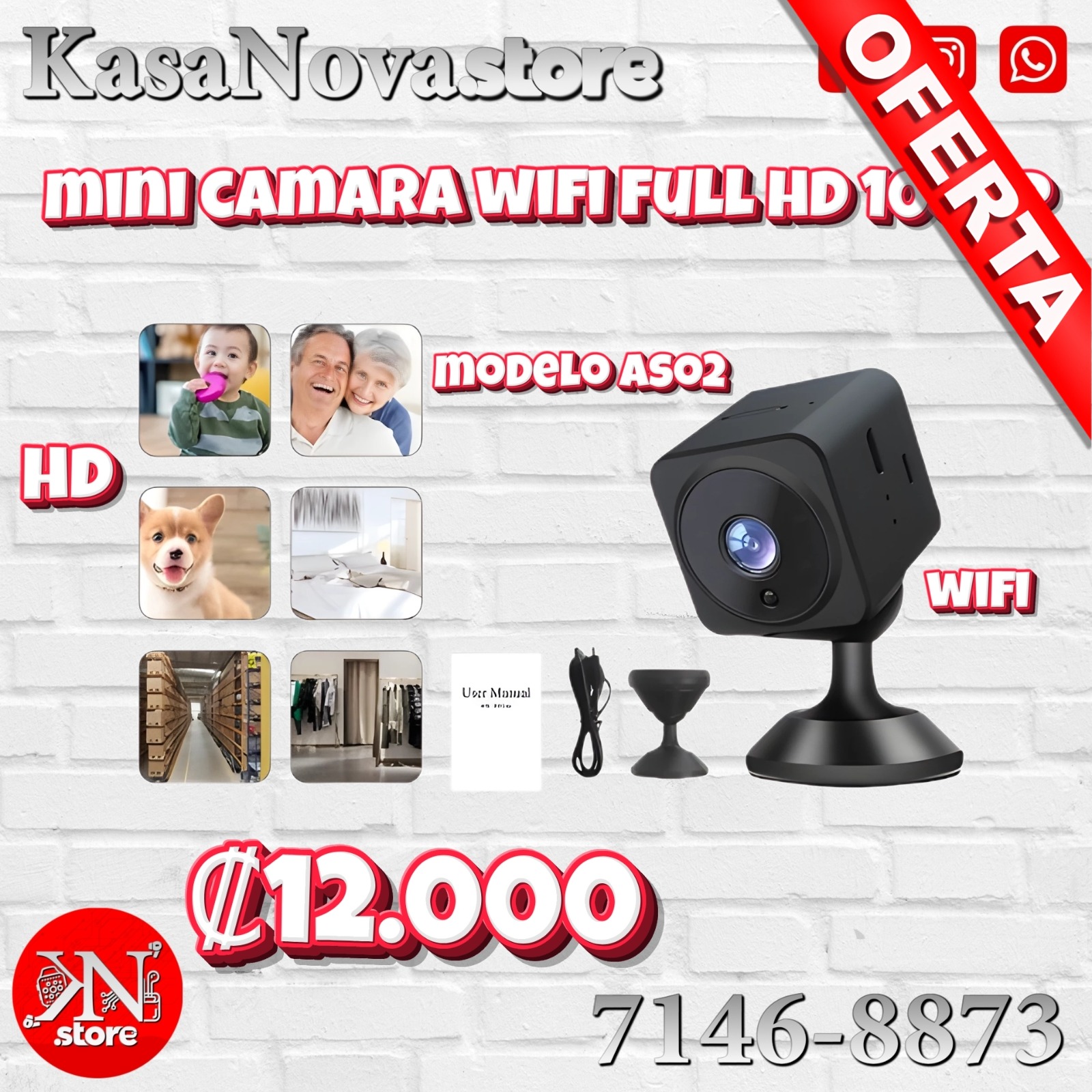 Mini Cámara Wifi Full HD 1080p