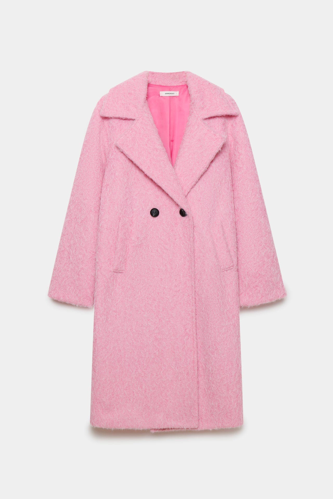 ABRIGO EFECTO ALPACA ROSA