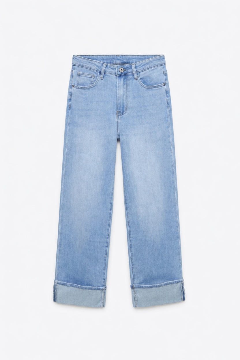 JEANS STRAIGTH BAJO VUELTO