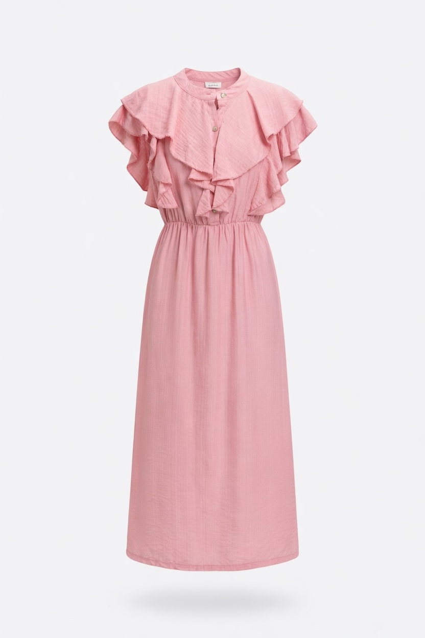 VESTIDO MIDI  VOLANTES