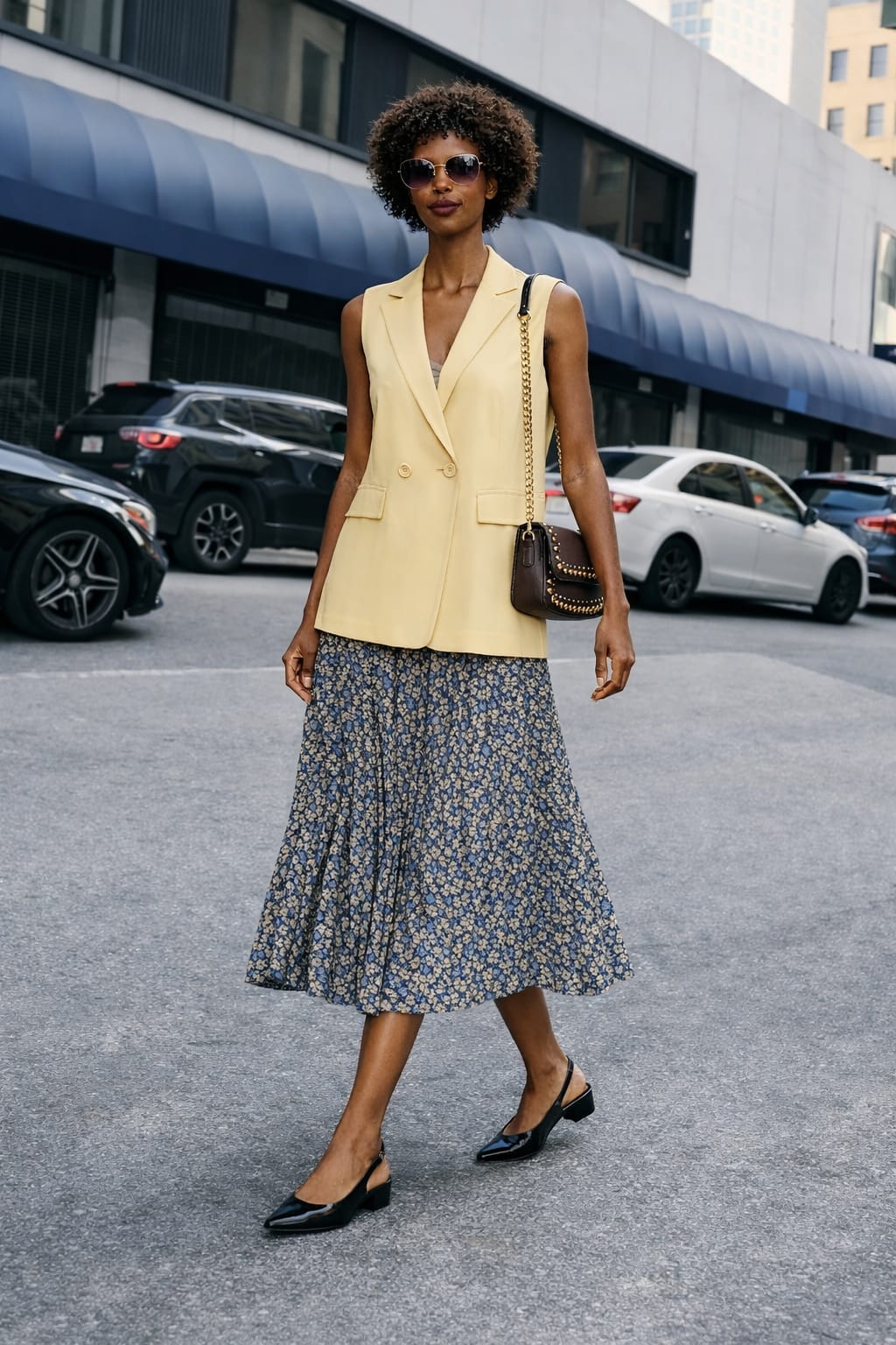 FALDA PLIZADA FLORES