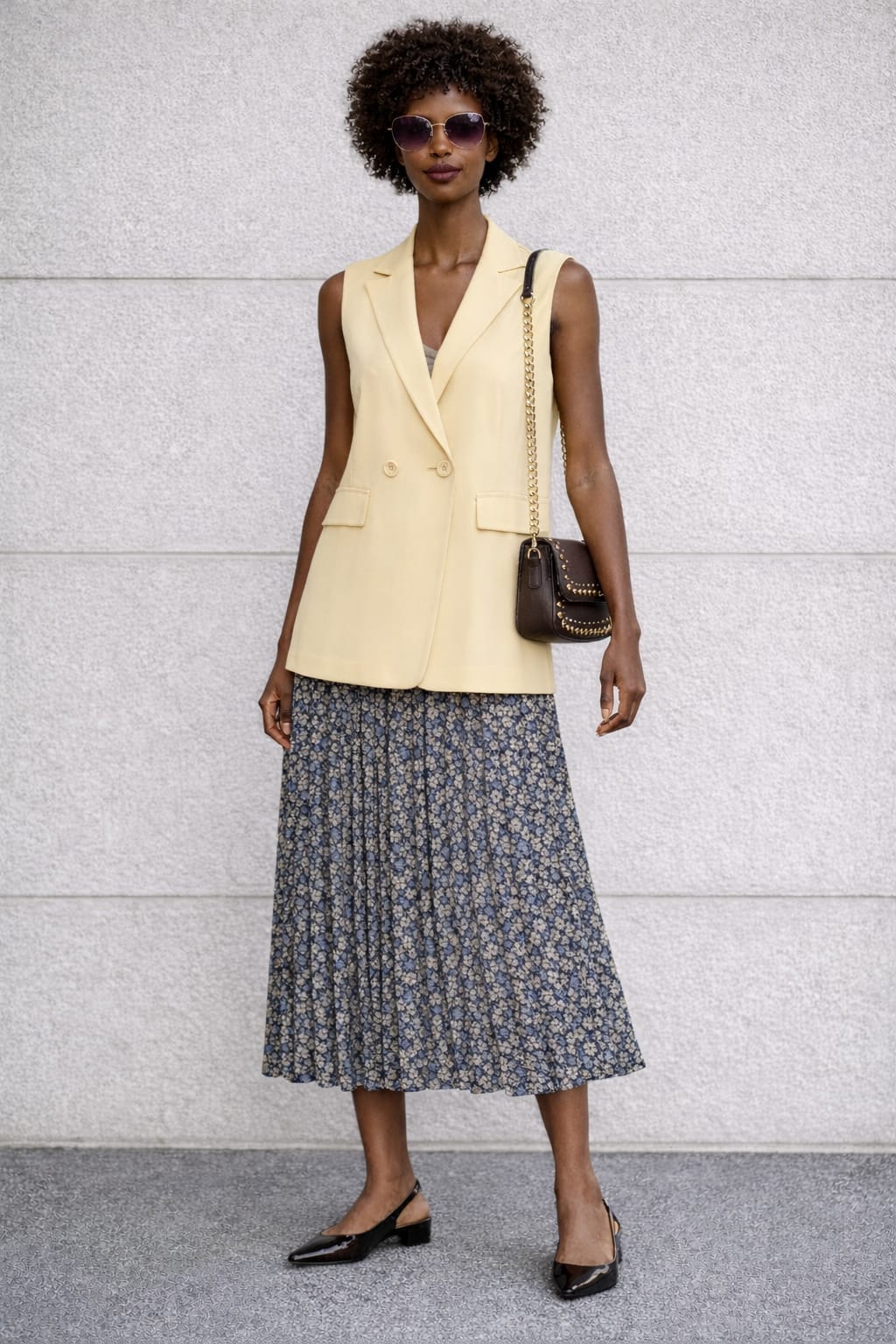 FALDA PLIZADA FLORES