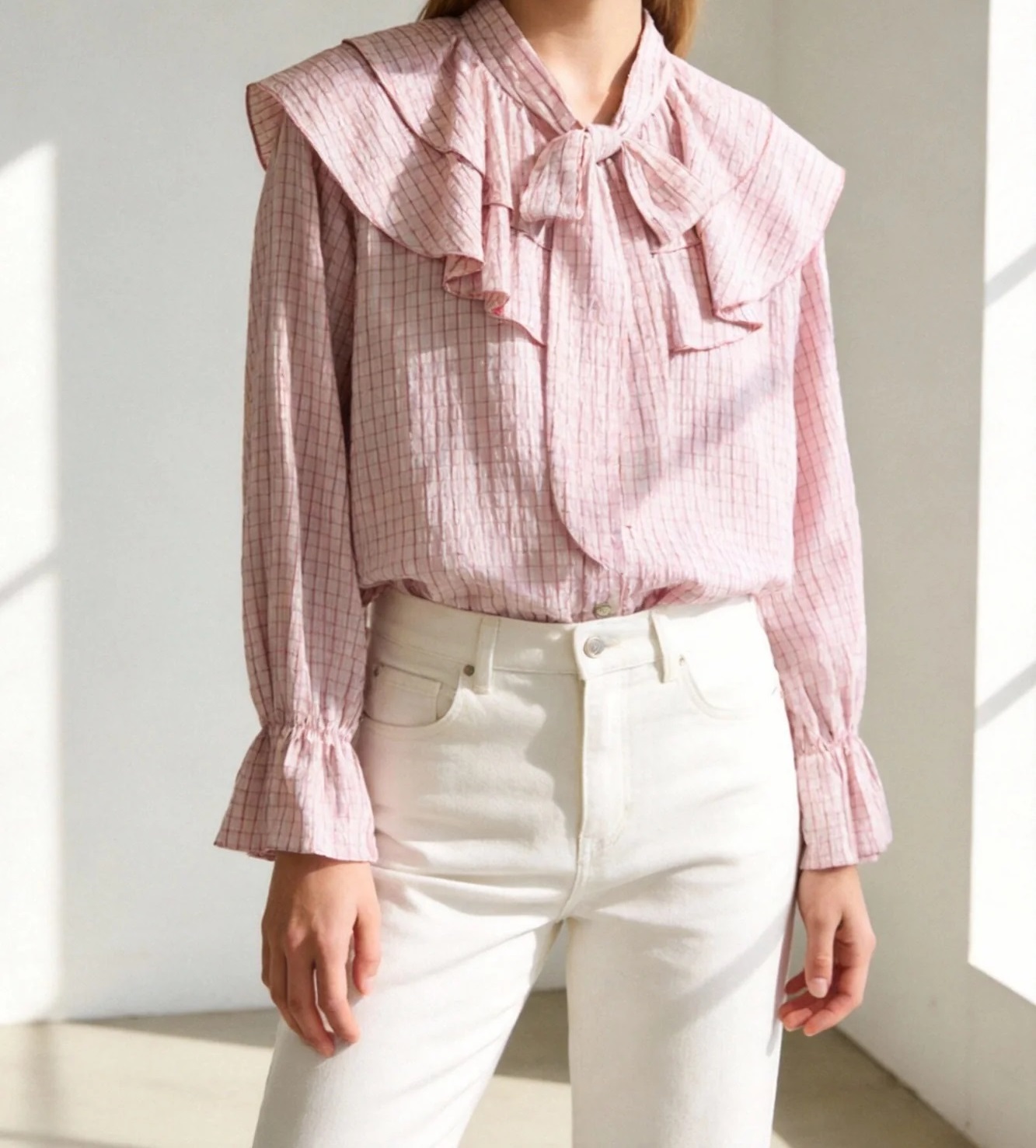 CAMISA VOLANTES  CUADROS