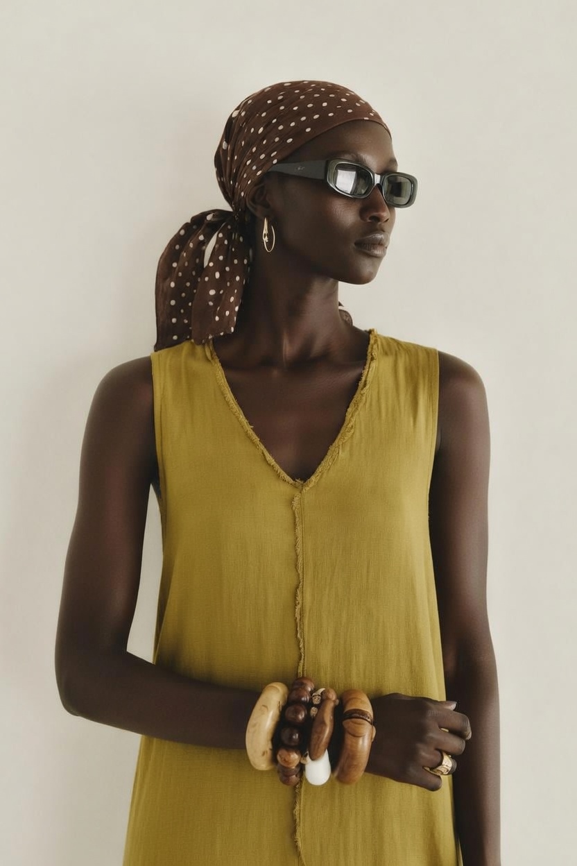 VESTIDO LARGO EFECTO LINO