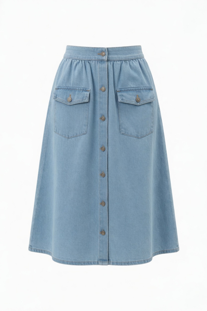 FALDA MIDI DENIM 
