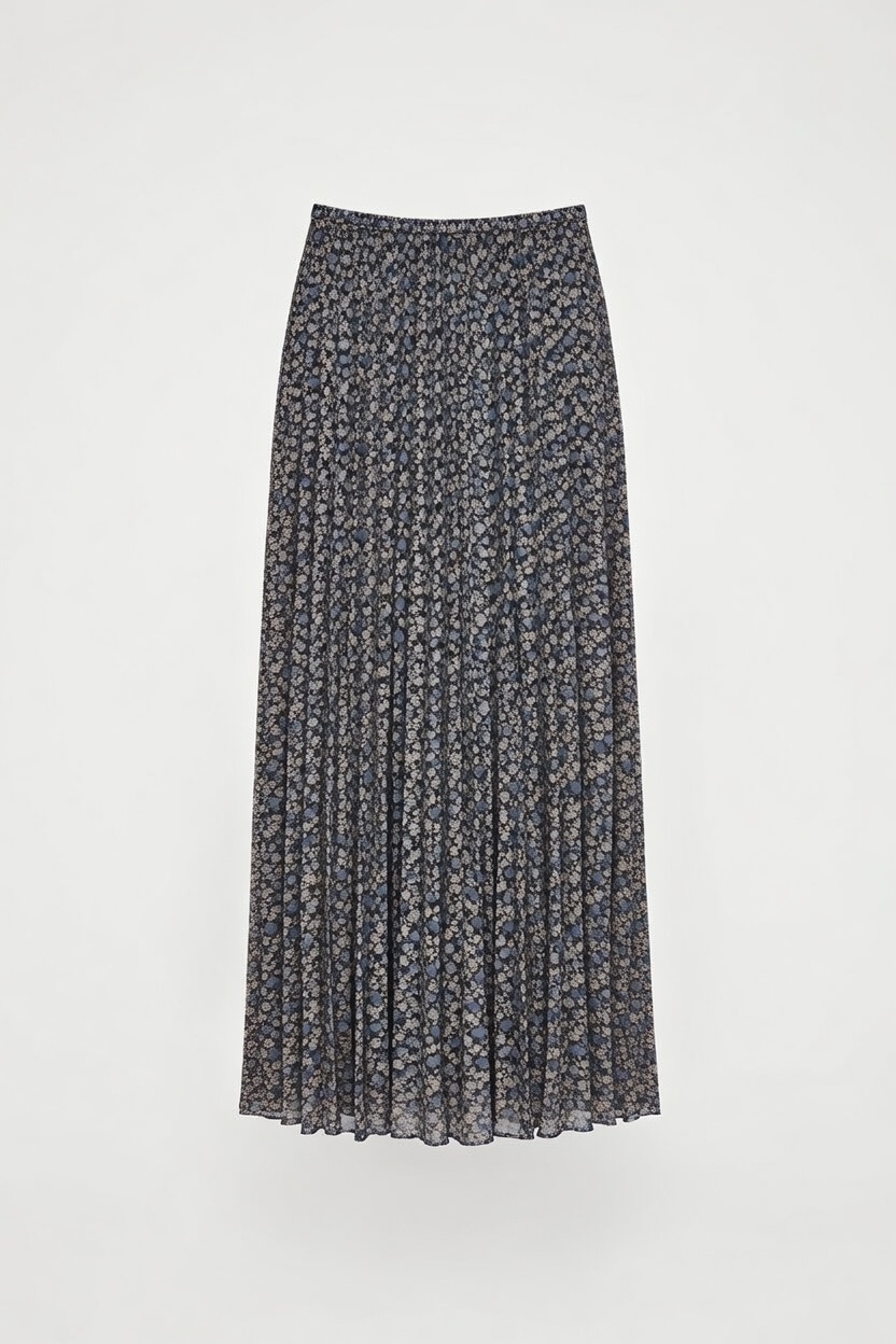 FALDA PLIZADA FLORES