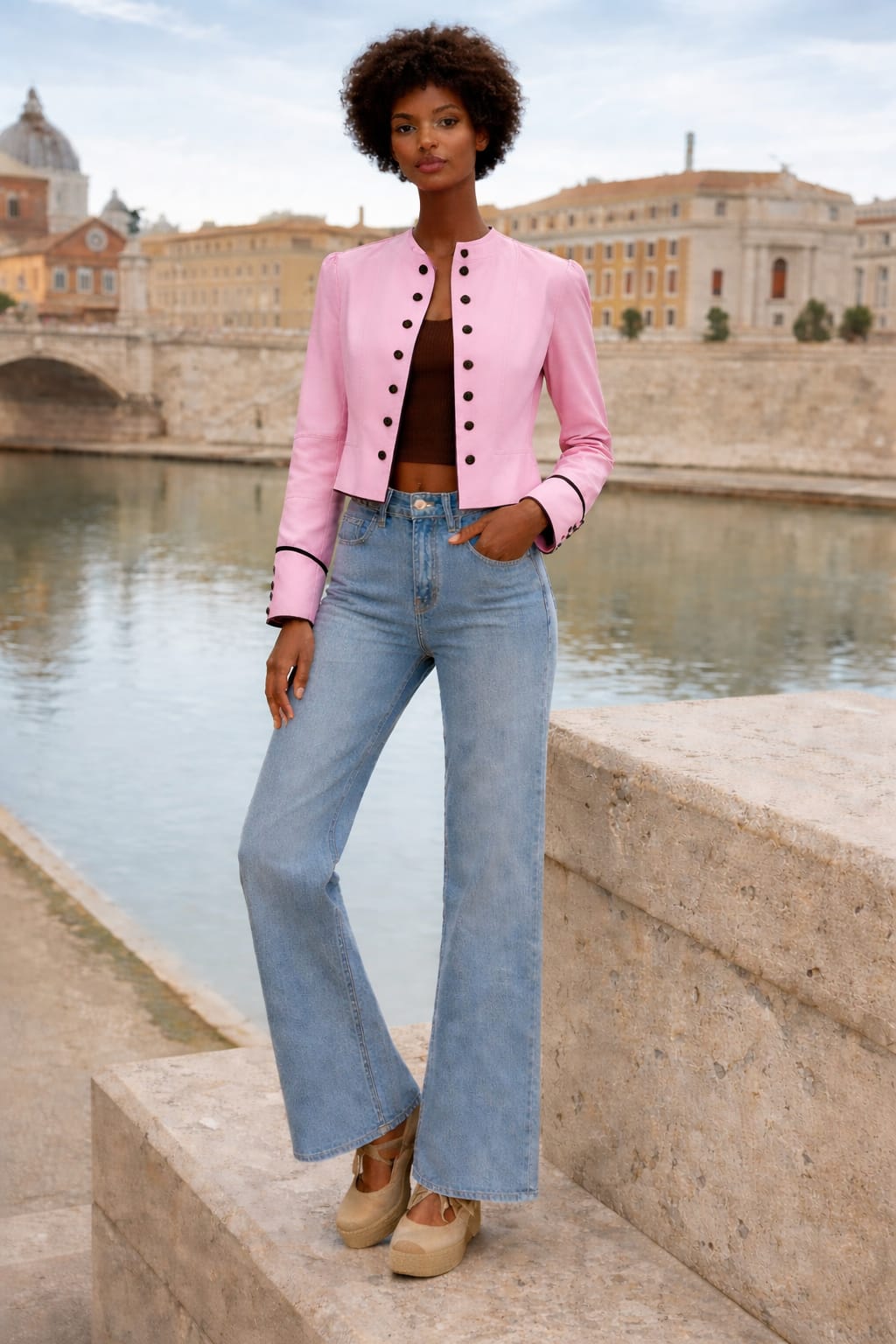 CHAQUETA CROP BOTONES