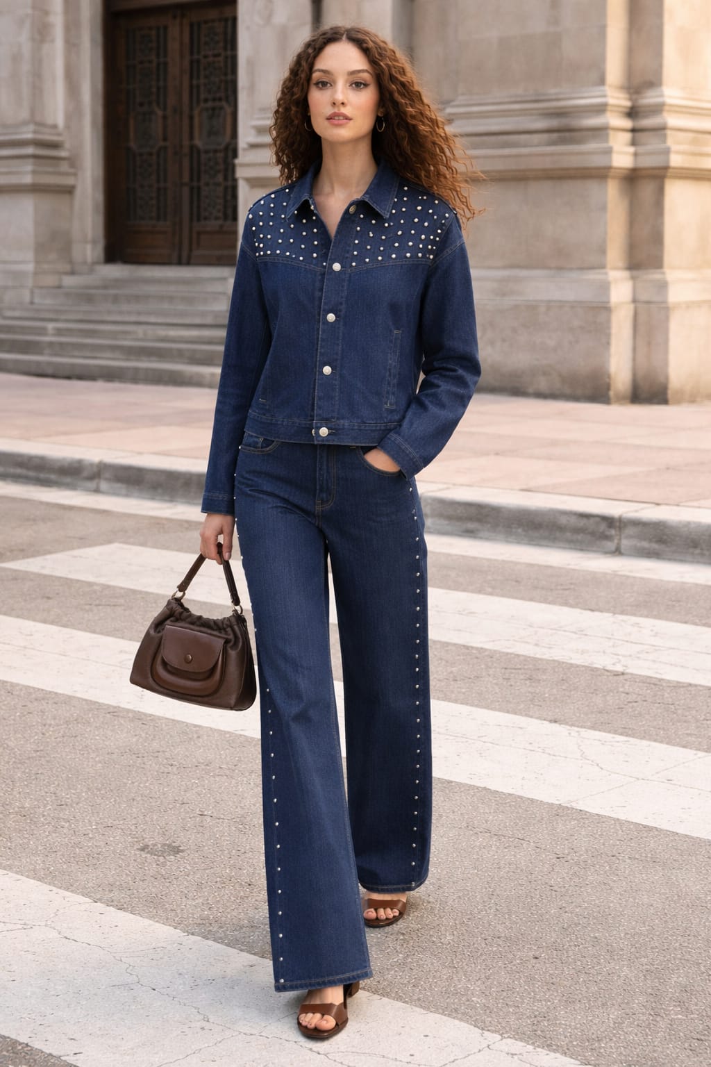 JEANS TACHUELAS  REGULAR WAIST